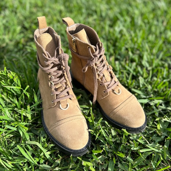 ALLSAINTS tan Suede combat boots US size 7 / 37 - Picture 6 of 16